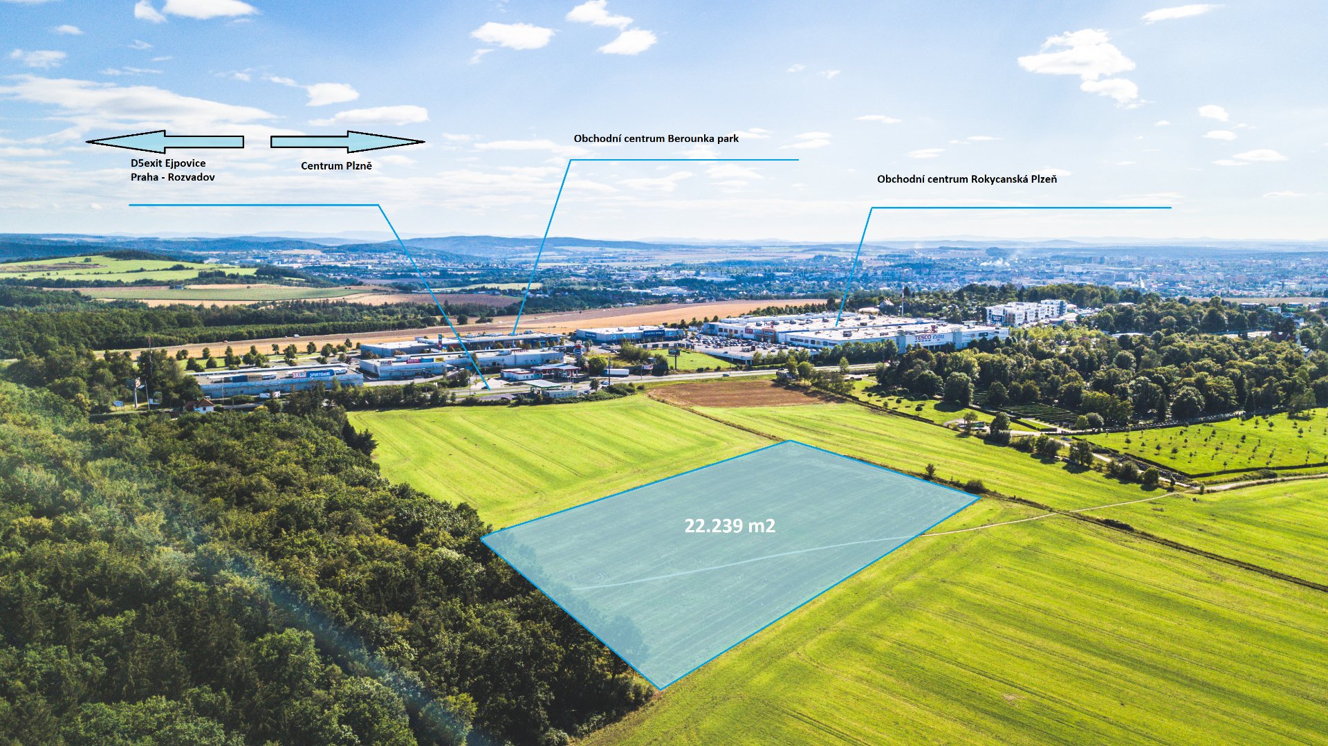 Prodej pozemku, Komerční výstavba, 22239 m<sup>2</sup>
