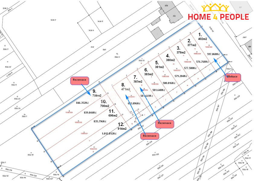 Prodej pozemku, Pro bydlení, 378 m<sup>2</sup>
