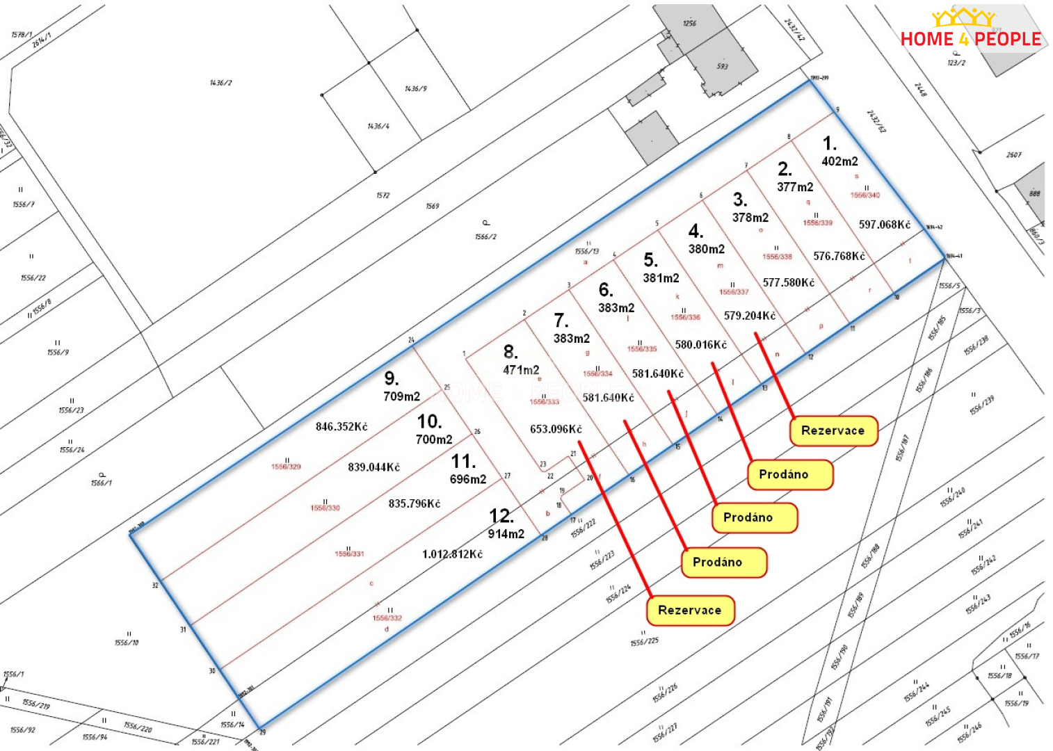 Prodej pozemku, Pro bydlení, 378 m<sup>2</sup>